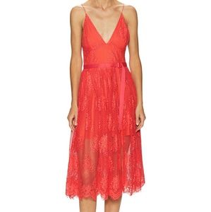 Free People Match Point Watermelon Midi Dress